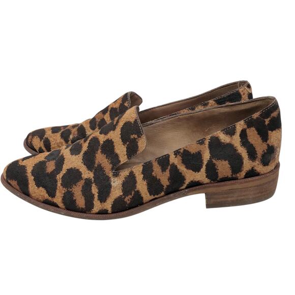 Madewell The Orson Loafers 7.5 Leopard Print Calf Hair Leather Slip On Shoes - Picture 3 of 12